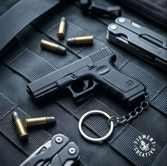 Glock pistol keychain charm