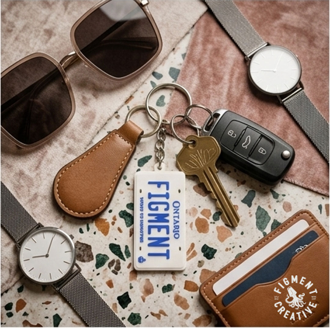 Custom made Ontario Licence Plate Keychain, Magnet, and Stickers Sheet