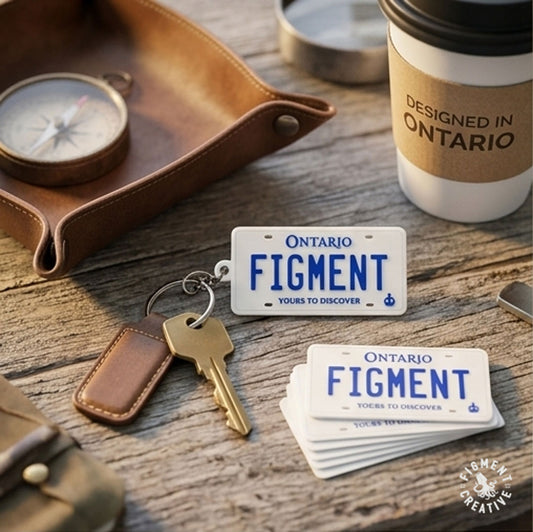 Custom made Ontario Licence Plate Keychain, Magnet, and Stickers Sheet