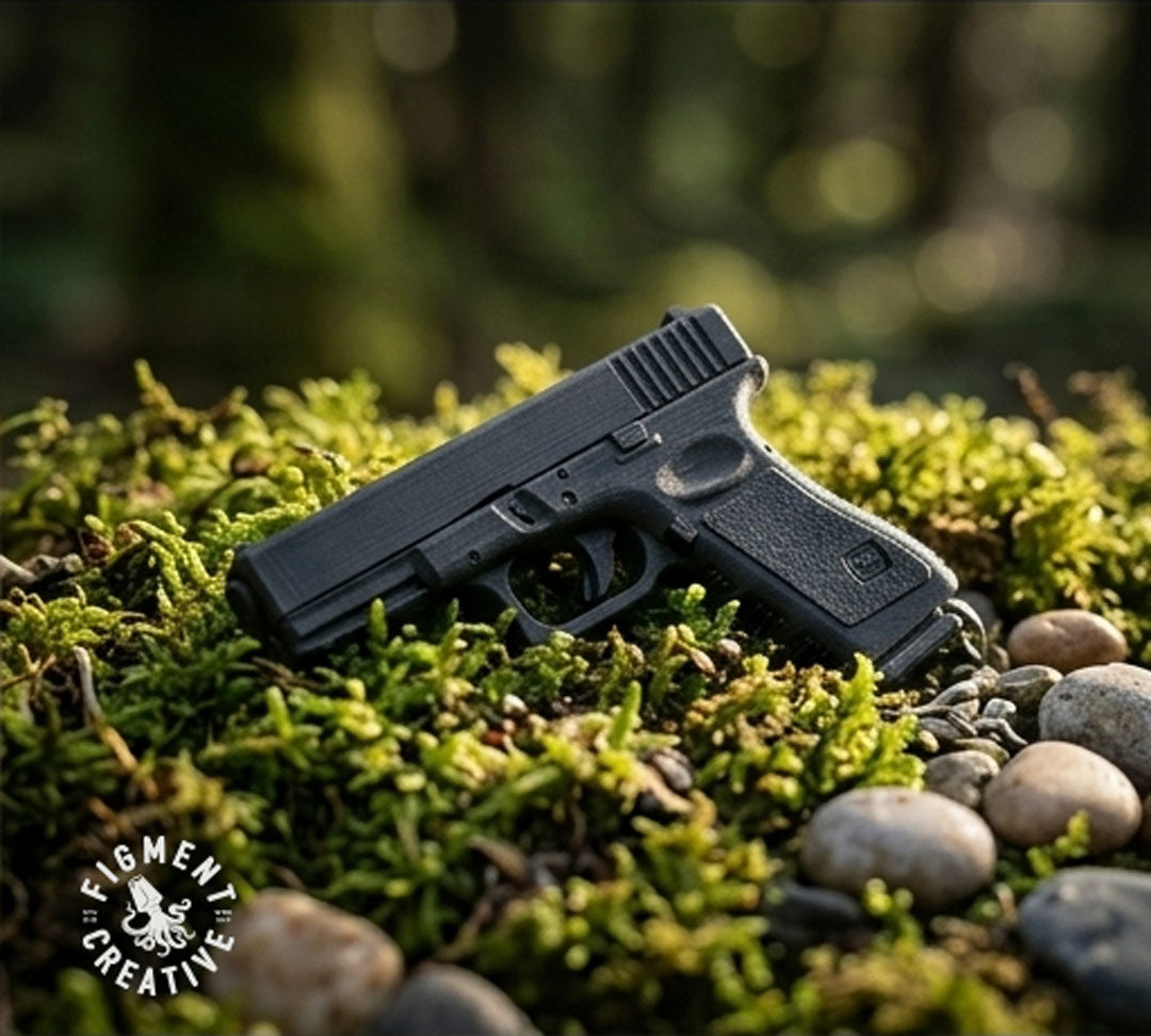 Glock pistol keychain charm