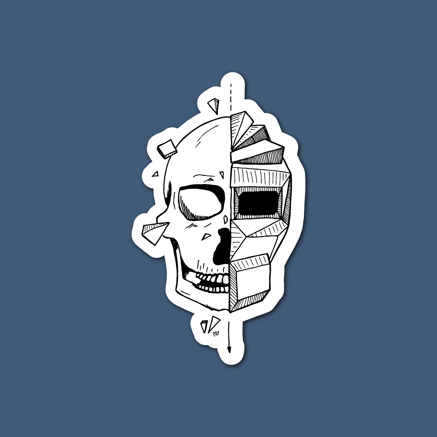 Shattered Skull Sticker